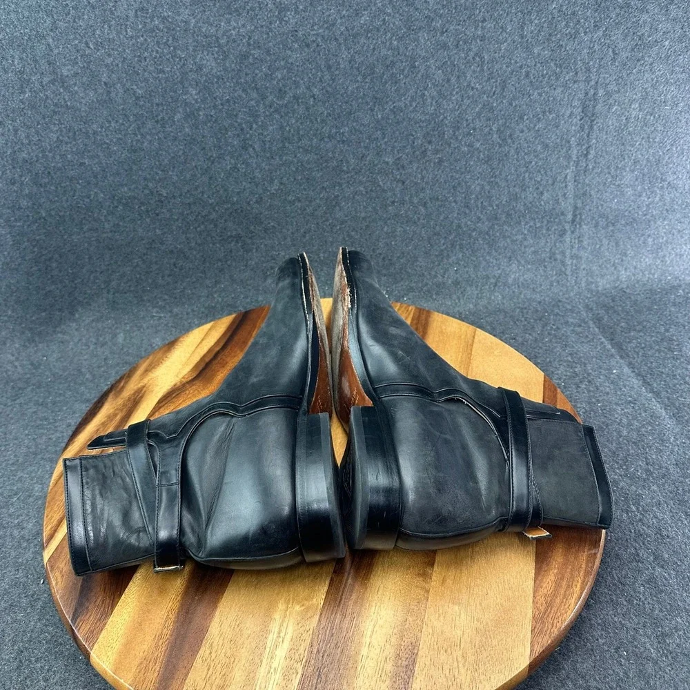 John Fluevog 328 Newbury St Mens Boots Sz 9.5 Black Leather Chelsea Ankle Boots